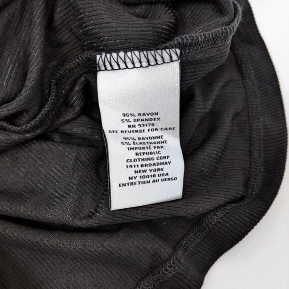 JASON WU Size XS Womens Mock Neck Cap Sleeve Ribbed Stretch Top in Black - Picture 5 of 5